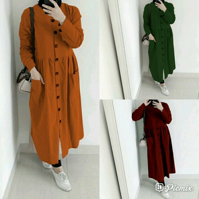 Es Tunic Wanita Tunik Khavita Caramel Hijau Botol Maroon