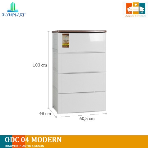 

LEMARI LACI PLASTIK 4 SUSUN OLYMPLAST DRAWER CABINET ODC 04 MODERN