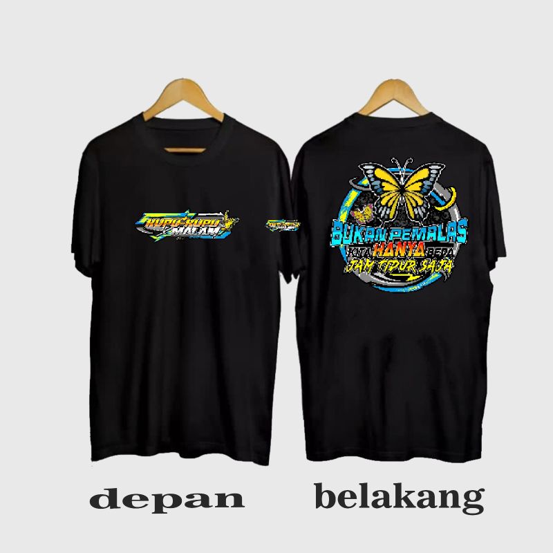 Kaos Distro Kupu - Kupu malam // Atasan Cotton Combed // Tshirt Pria Wanita