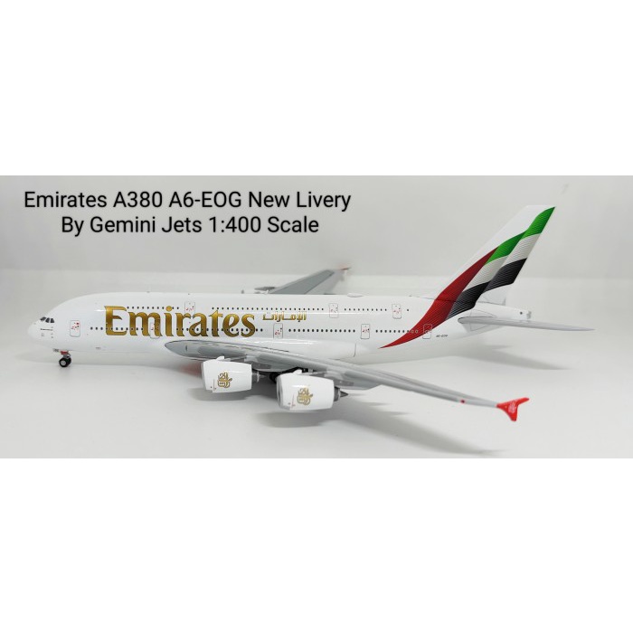 EMIRATES A380 A6-EOG NEW LIVERY BY GEMINI JETS 1:400 SCALE