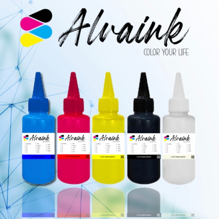 

Ready Tinta Dtf Ink Cyan Magenta Yellow Black White 100Ml Bebas Ongkir