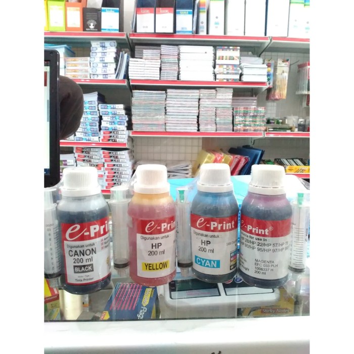 

Terbatas Refill Tinta E-Print 200Ml Black C M Y New Original