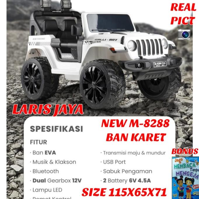 Mobil Aki Anak Pmb M 8288 Ban Karet Mobilan Aki Jeep Rubicon Pmb M8288 Radiaanastasya