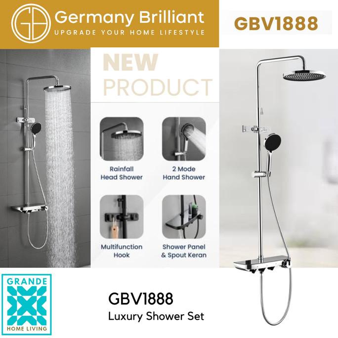 Ready Siap Kirim! Germany Brilliant Luxury Shower Set Chrome Gbv1888 Gbv 1888