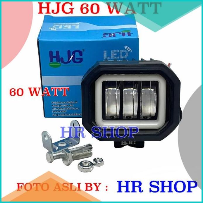 Lampu Daymaker Mini Kotak 3 Mata Lensa 6D 60watt HJG Lampu Tembak Cree