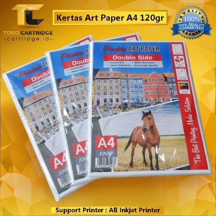

Kertas Art Paper A4 120 gsm 50 Lbr Carton Artpaper Karton putih glossy