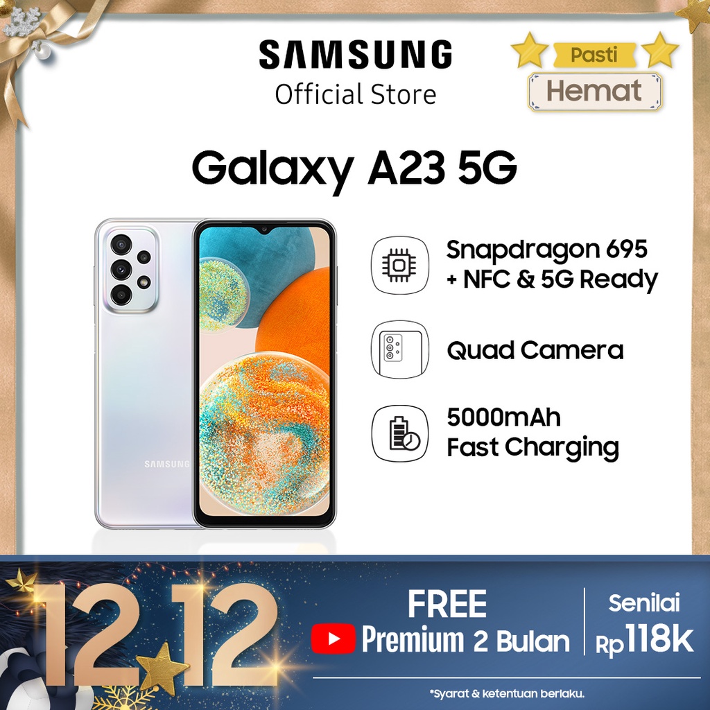 [Pasti Disc 50%] Samsung Galaxy A23 5G 6/128GB - Silver