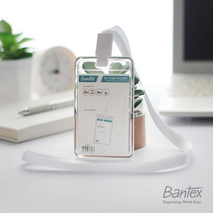 

Bantex Transparent ID Card Holder Lanyard Potrait #8868 - Clear