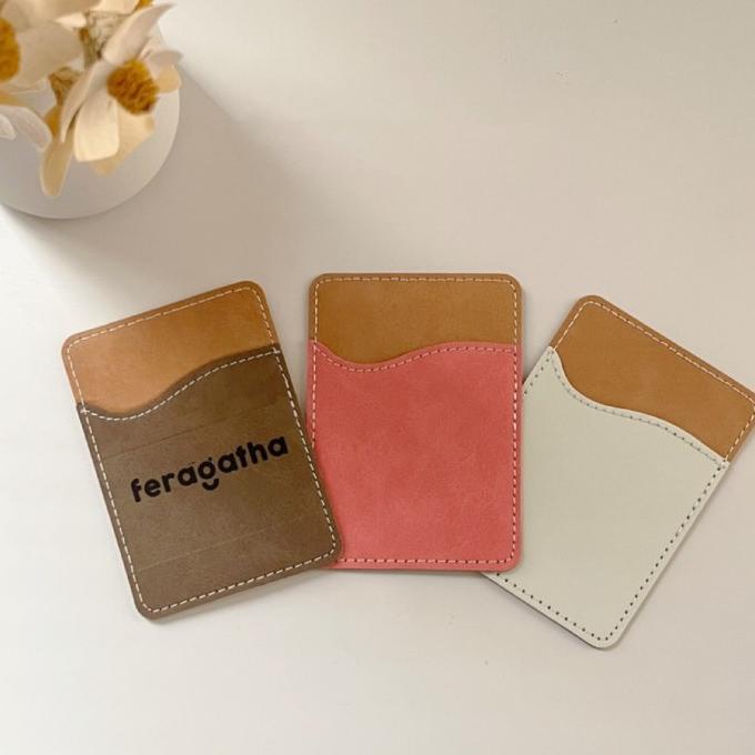 

Feragatha Custom Leather Sticky Card Holder Kulit Tempat Kartu HP
