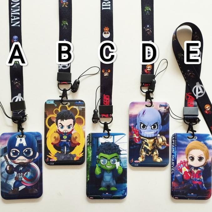

Marvel Avengers Superhero ID Card Holder Lanyard 1 Name Tag Gantungan