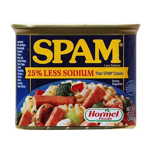 

(DAGING KALENG) HORMEL SPAM LESS SALT 340G (MENGANDUNG BABI)