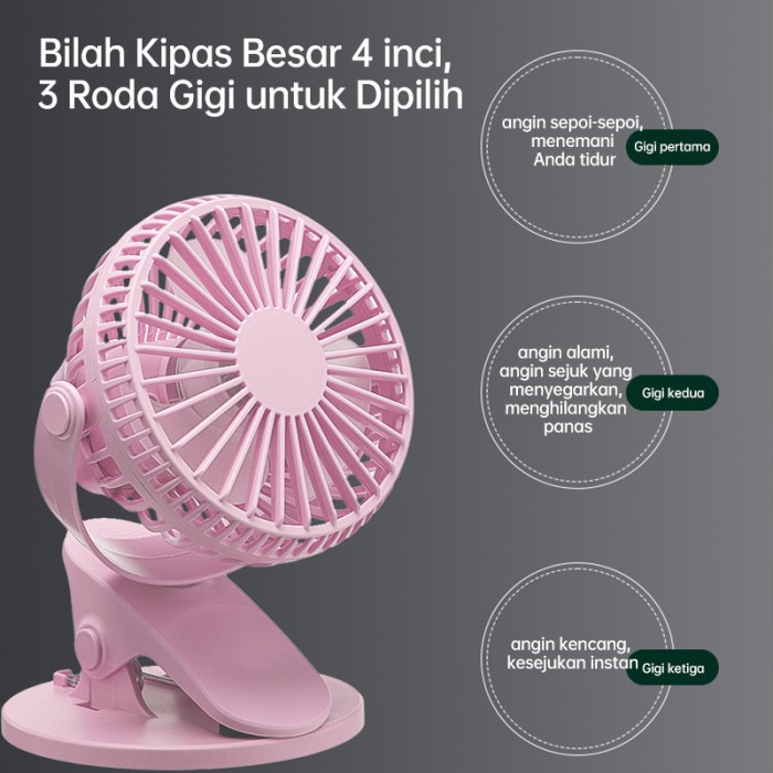 Kivee Kipas Meja Kipa Angin Mini Portabel 1200Mah Kipas Angin Portable