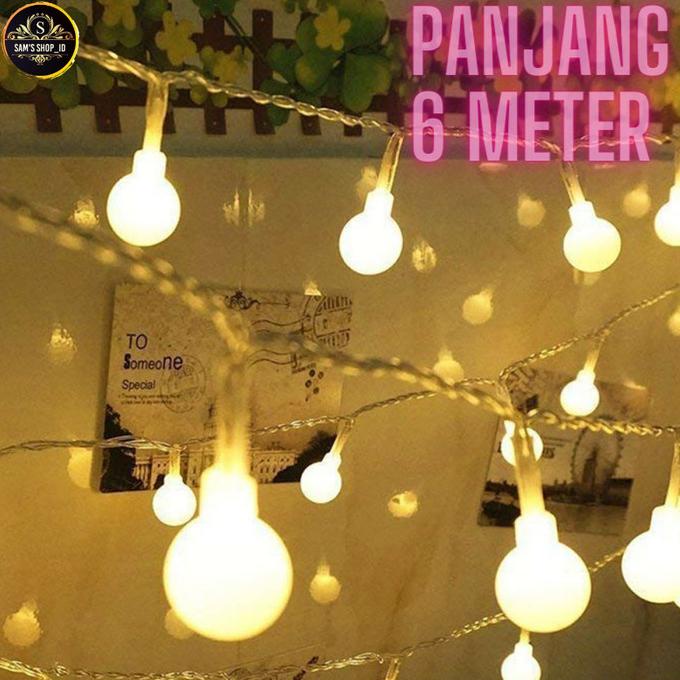 Lampu Hias Dekorasi 40 LED Kamar Taman Cafe Panjang 6 Meter
