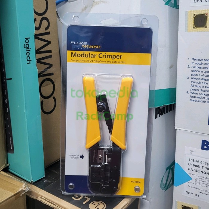 [Original] Fluke Modular Crimper Fluke Tang Crimping Tool Cat6 Cat5 Rj45 Rj11 Ori Terbaru