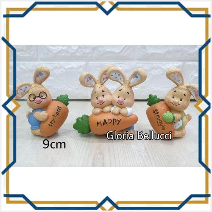 [PTG] PATUNG PAJANGAN KELINCI WORTEL MINIATUR RABBIT 3 ORANGE