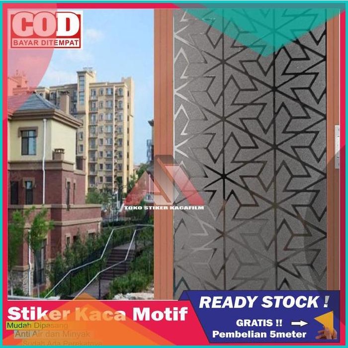 Sticker Stiker Wallpaper Kaca Film Jendela Rumah Motif Bintang Shiruke