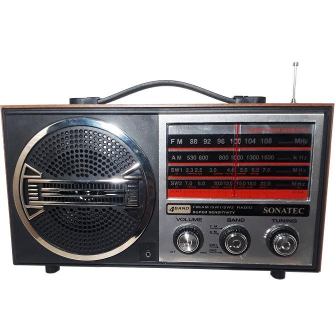 Radio Jadul Kayu Sonatec 8288 Am Fm Radio Portable Bisa Usb Sd Card