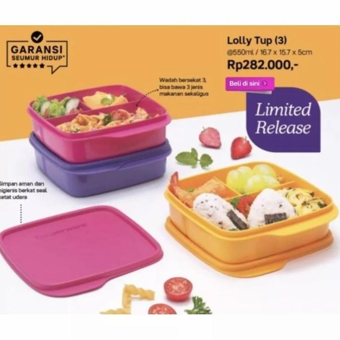 Lolly tup Tupperware tempat makan anak