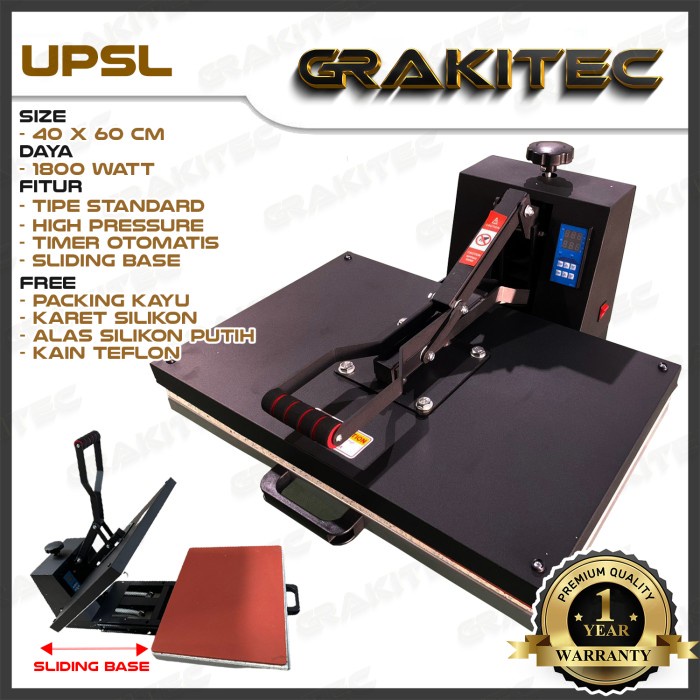 Mesin Press Kaos Sablon Digital Flat 40X60 Cm