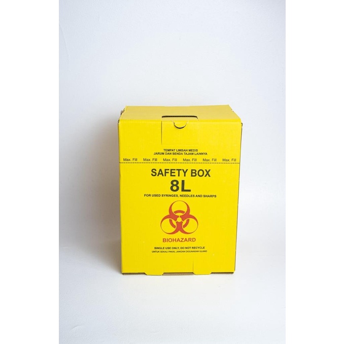 Safety Box Medical Waste / Kotak Sampah Limbah Medis 8L -Kch