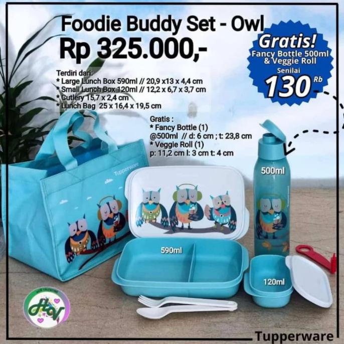 Tupperware foodie lunch set tempat bekal makan anak