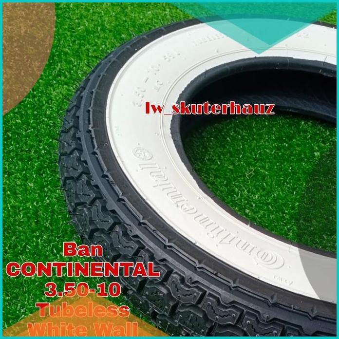 Ban Tubeless Whitewall CONTINENTAL uk 3.50-10 utk All Vespa ring 10 16