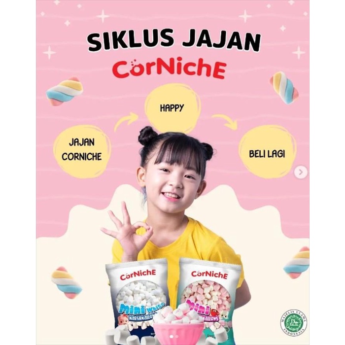 

Corniche Tiny Marshmallows Mini 200 gr Marshmallow Kecil Halal Varian Best Seller