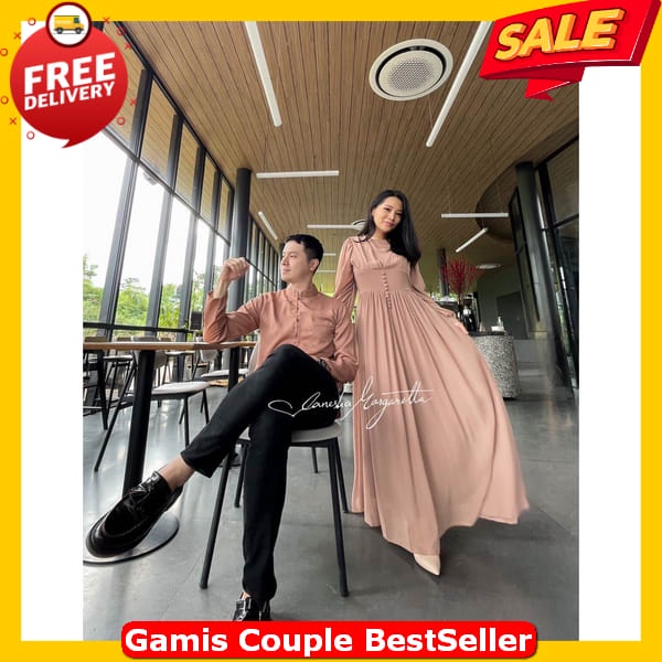 Bju Gumus Kauple Suami Iatri Kekinian Baju Lebaran Couple Keluarga 2024 Gamus Kopel Raya Pasutri Mur