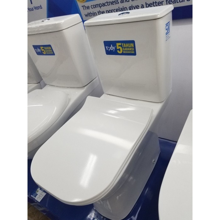 Tidy Dual Flush Toilet Kloset Duduk Complete Set 1215A Slim Washdown