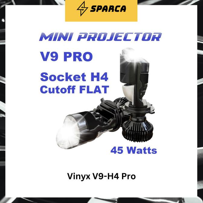 [SPARCA] Lampu LED VINYX V9 Pro 45W Projie H4 Mini Projector Lensa