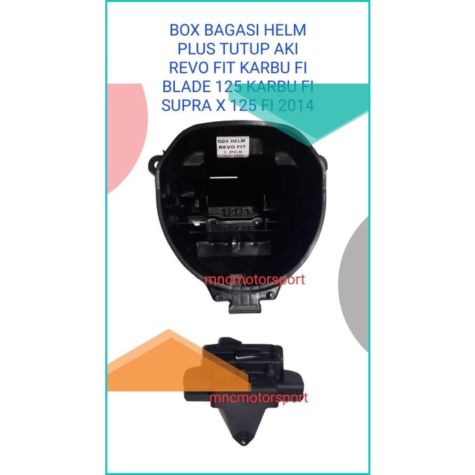 BOX BOK BAGASI PLUS TUTUP AKI REVO FIT KARBU FI SUPRA X 125 FI 2014 16