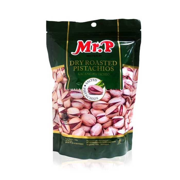 

Mr. P Dry Roasted Pistachios 130 Gram Kacang Pistachio Asin