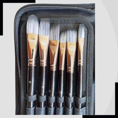 

Seamiart 15 Pcs Kuas Lukis Nylon Dengan Kanvas Bag Untuk Seniman.