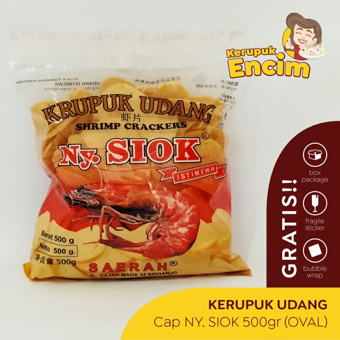 

Kerupuk - Kerupuk Udang Ny.Siok Bentuk Oval 500Gram (Mentah/Siap Goreng)