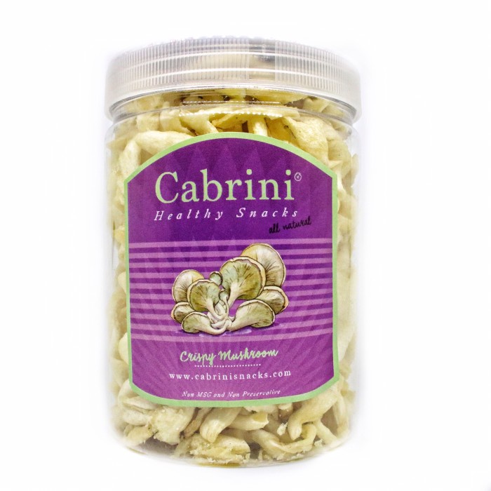 

Keripik - Cabrini Healthy Snack Crispy Mushroom Premium (800 Ml) Keripik Jamur
