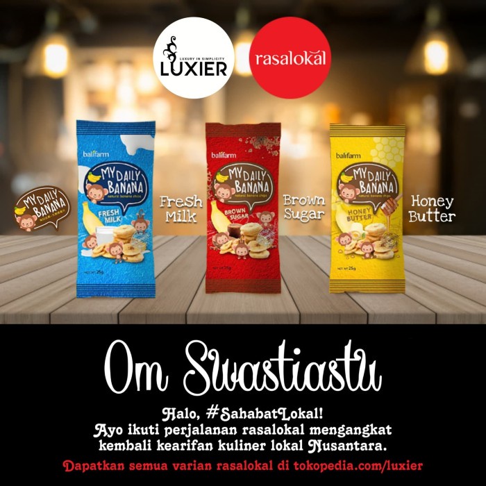 

Keripik - Set 6 Pcs Balifarm My Daily Banana Keripik Pisang All Varian