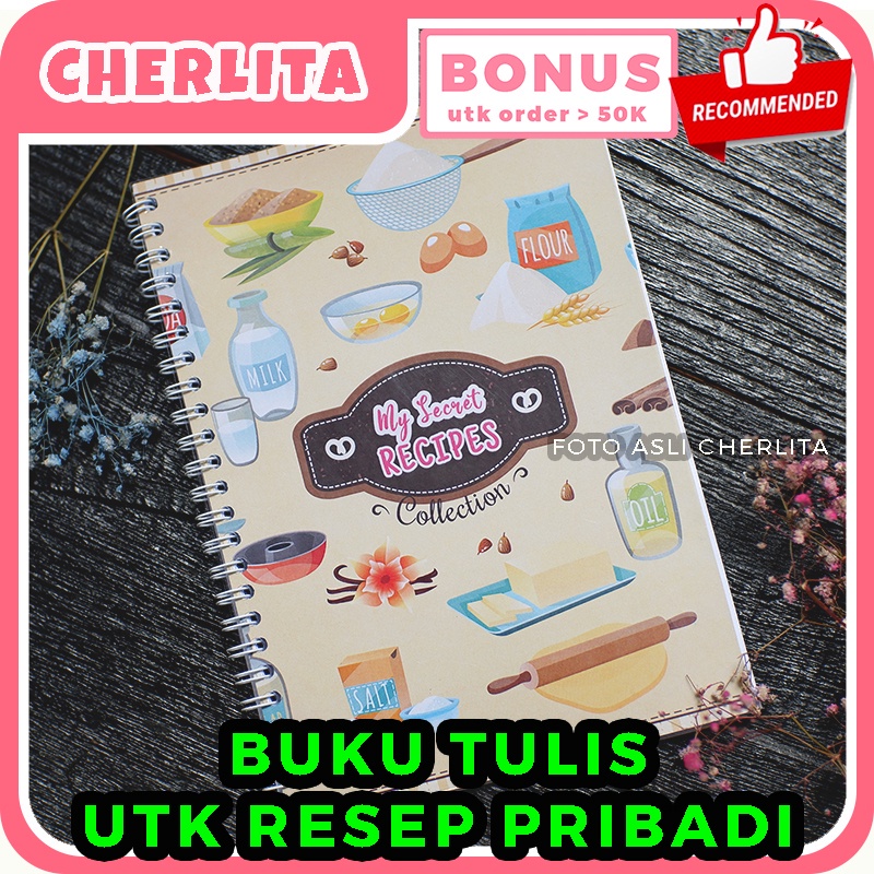 

Buku Tulis Resep Pribadi Bergaris Cover Baking Pastry Bakery Note Book