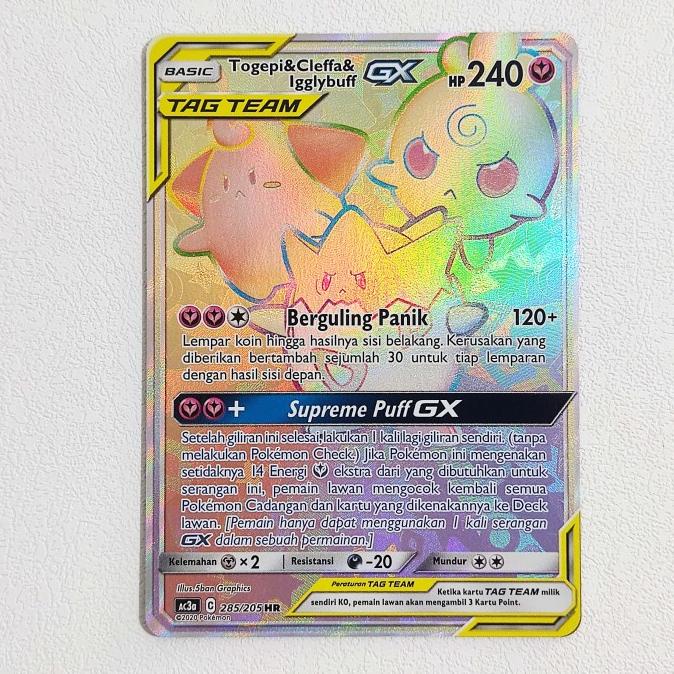 Togepi & Cleffa & Igglybuff GX HR 285/205 AC3b Kartu Pokemon Indonesia