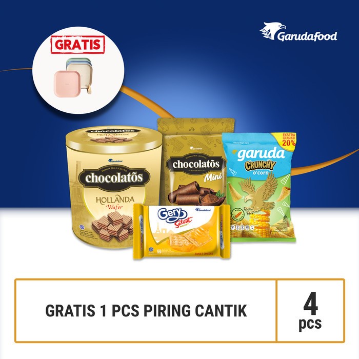 

Biskuit Wafer - Cemilan Garudafood +Free Piring -Parcel Biskuit Wafer Hampers Snack 2B