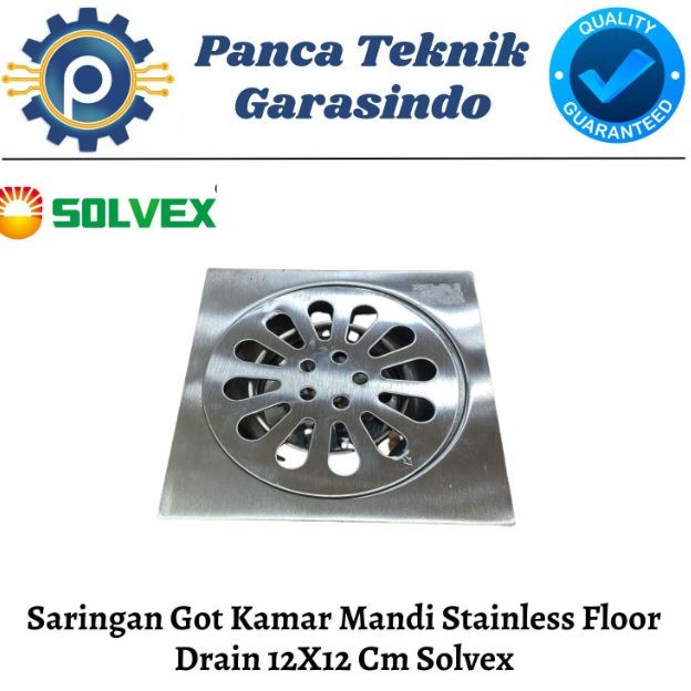 Promo Saringan Air Kamar Mandi Got Stainless Floor Drain 12X12 Cm Solvex