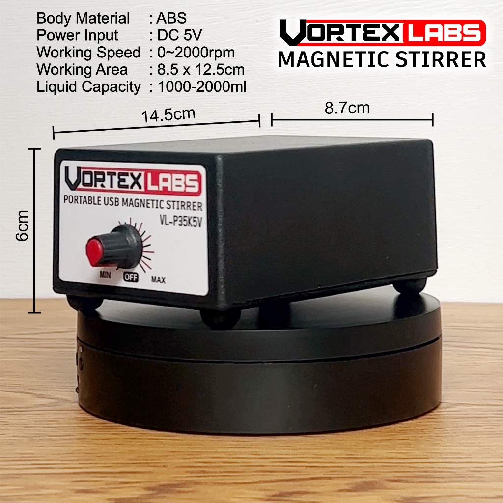Vortexlab Magnetic Stirrer Portable Magnetic Xer Vortex Xer Gaduk Cairan Lab - Essential Oil -