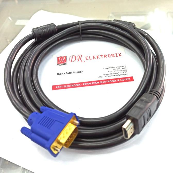 Terbaru Kabel HDMI 3m serat jaring ke to VGA 3 meter 3meter 1080p v1.4 HQ dre3 Diminati Banget