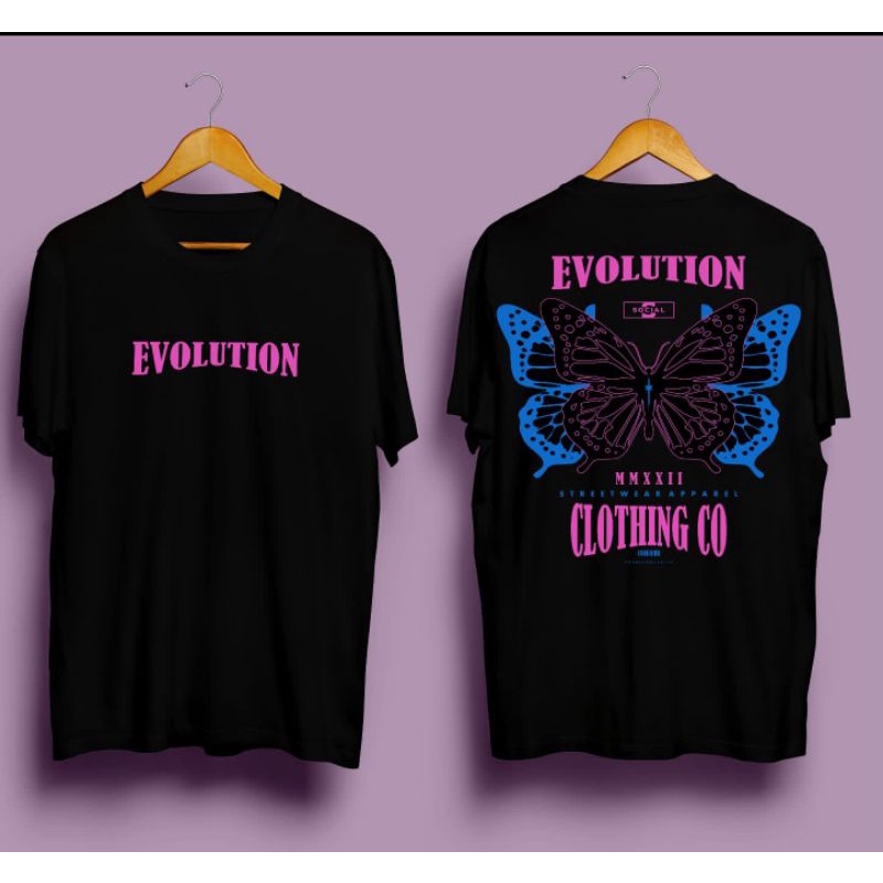 Kaos evolution//Kaos Pria//Kaos kupu kupu//Kaos distro murah//Kaos kupu