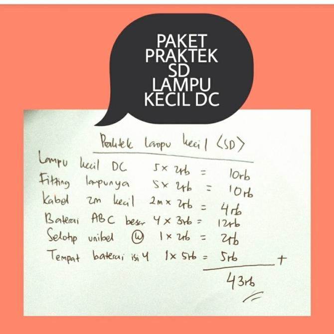 

Update Pesanan Khusus praktek sekolah praktik bohlam termasuk baterai dan box dre3