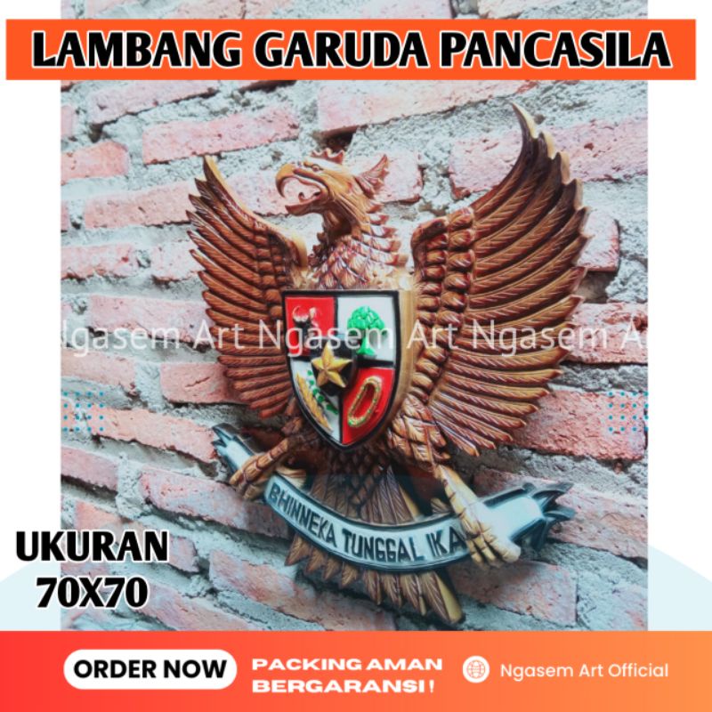 GARUDA PANCASILA KAYU JATI UK 70 LAMBANG NEGARA