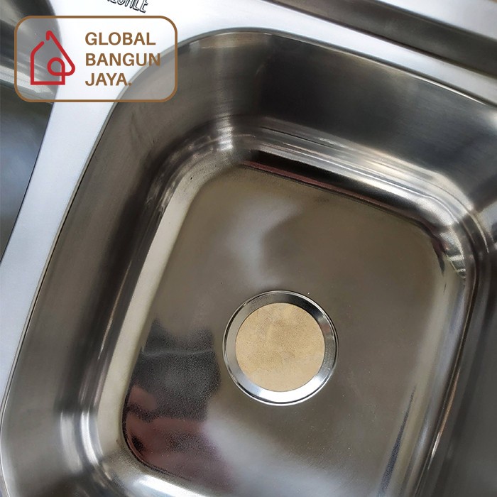 Bak Cuci Piring Double Sink Bowl / Bak Cuci 2 Lubang + Afur Stainless Terlariss 