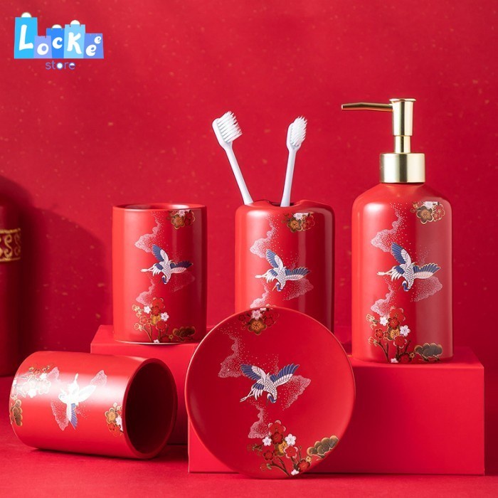 Hariya Perlengkapan Kit Harian Guochao Kamar Mandi Wash Set S0809