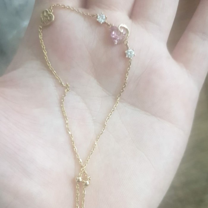 ✨Sale Gelang Serut Listring Permata Batu Biru Ungu Ubs Emas Asli 375 8K Limited