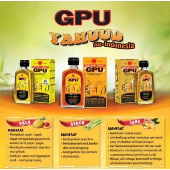 COD Minyak Urut Gpu -Minyak Gosok - Minyak Oles Gpu - Pereda Nyeri otot - Minyak Pijat - MINYAK GPU 