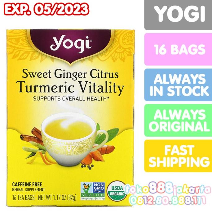 

Yogi Tea Turmeric Vitality Sweet Ginger Citrus Teh Herbal Organik Best Quality